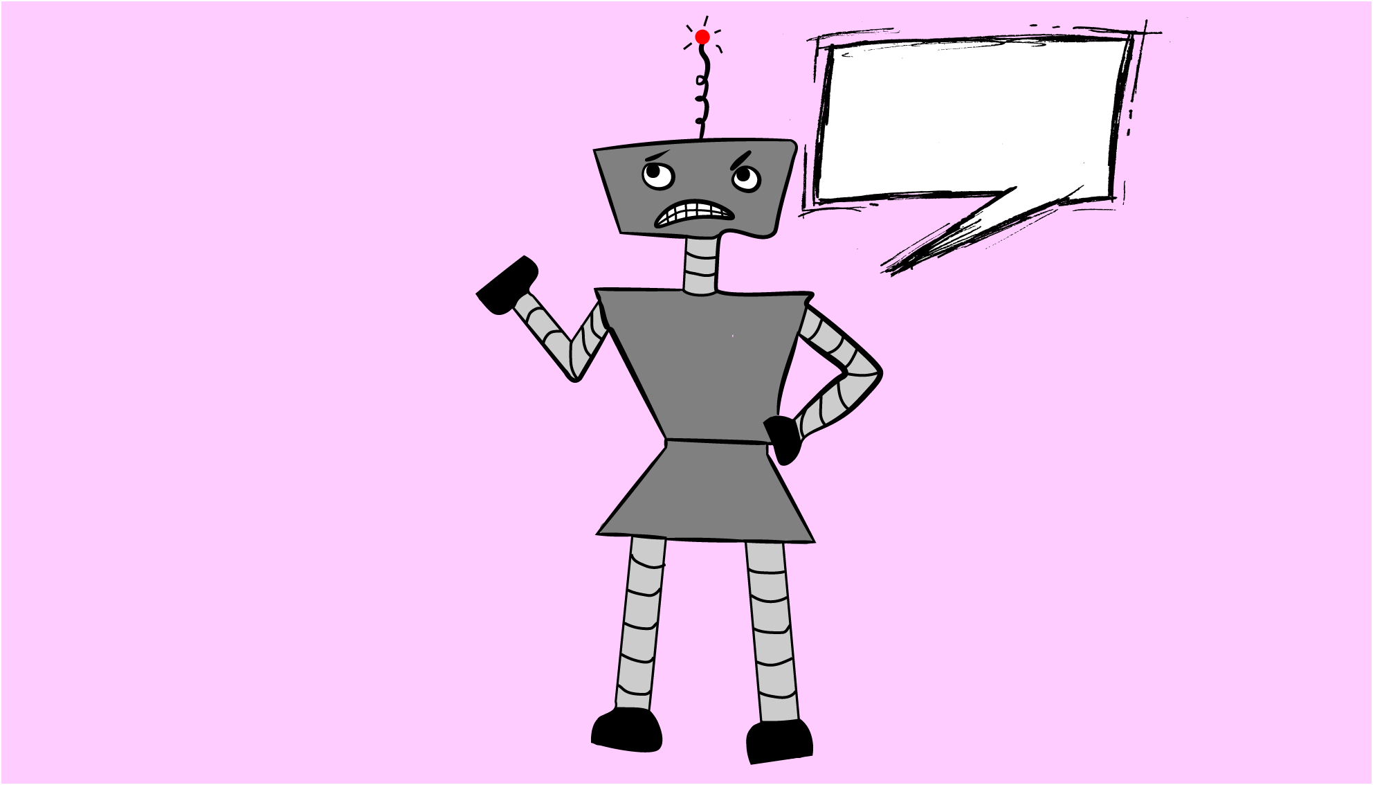 illustration of a sassy robot